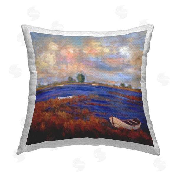 Stupell Industries Alexi Fine | Docks At Lake Scenery Printed Throw Pillow