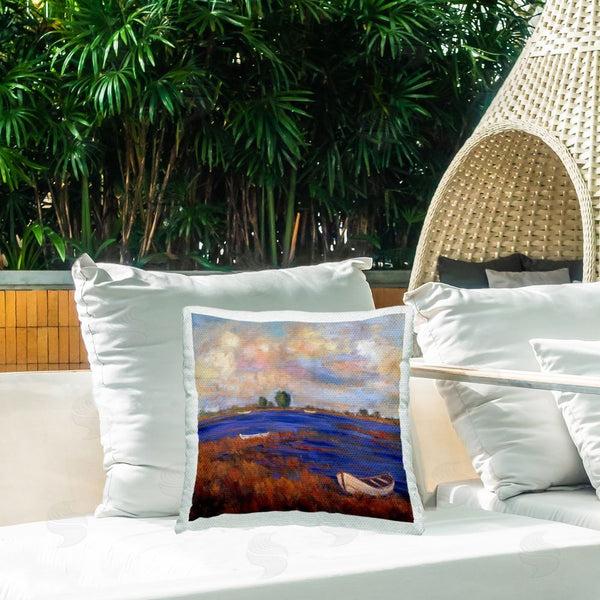 Stupell Industries Alexi Fine | Docks At Lake Scenery Printed Throw Pillow