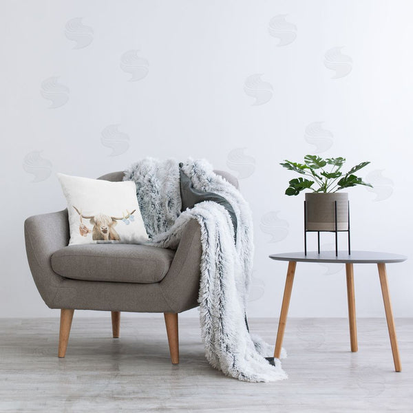 Stupell Industries Ali Lynne | Highland Cow Baby Boy Printed Throw Pillow