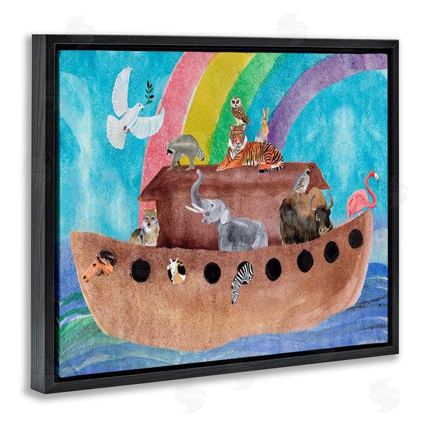 Stupell Industries Alicia Ludwig | Cute Animals Noah's Ark Rainbow