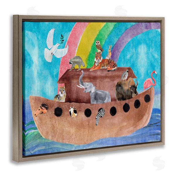 Stupell Industries Alicia Ludwig | Cute Animals Noah's Ark Rainbow