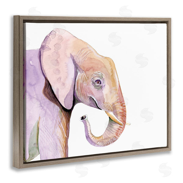 Stupell Industries Alicia Ludwig | Happy Elephant Smile Purple Red Safari Animal
