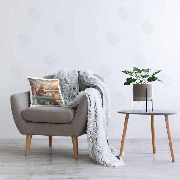 Stupell Industries Alina Georgescu | Bear & Friends On Boat Printed Throw Pillow