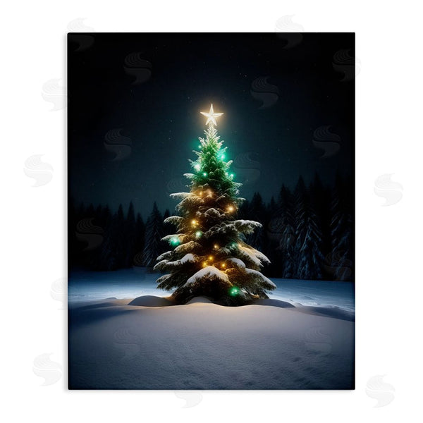 stupell industries Alina Georgescu | Clear Night Snowy Tree