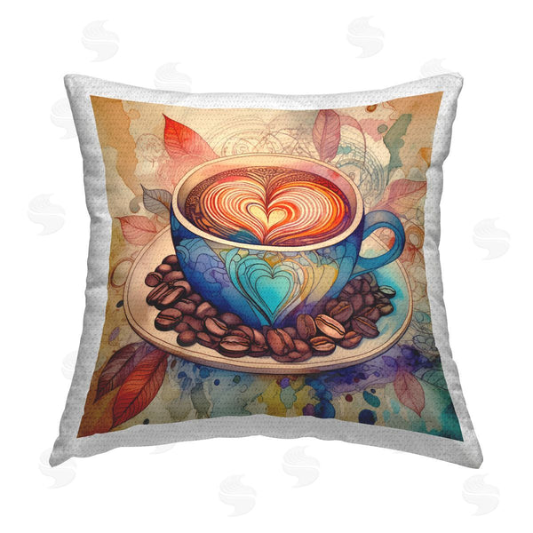 Stupell Industries Alina Georgescu | Coffee Beans & Latte Printed Throw Pillow
