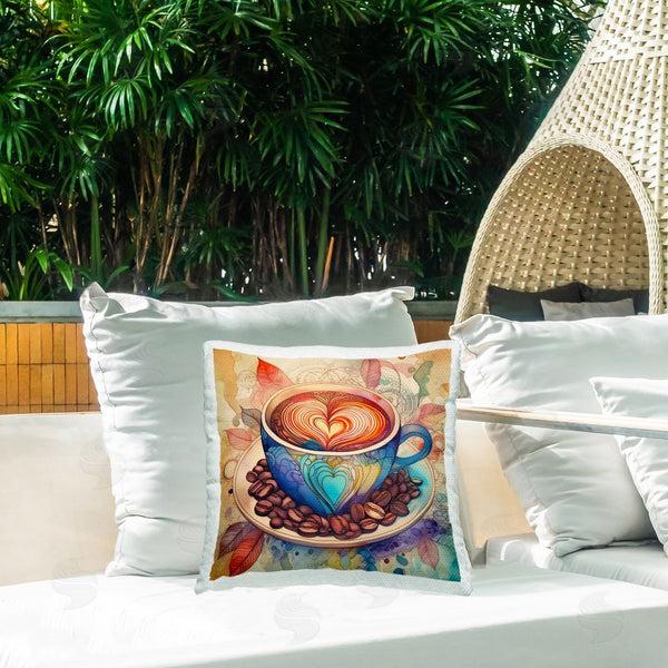 Stupell Industries Alina Georgescu | Coffee Beans & Latte Printed Throw Pillow