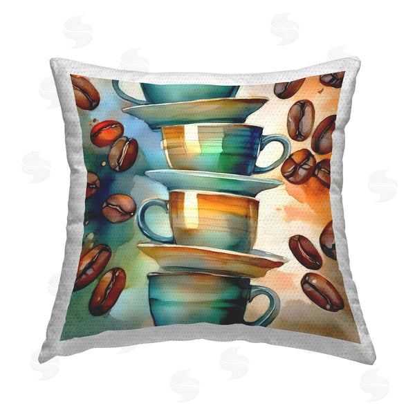 Stupell Industries Alina Georgescu | Coffee Beans & Mugs Printed Throw Pillow