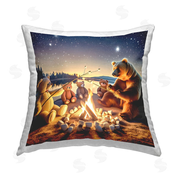 stupell industries Alina Georgescu | Fireside Friends Bear Printed Throw Pillow