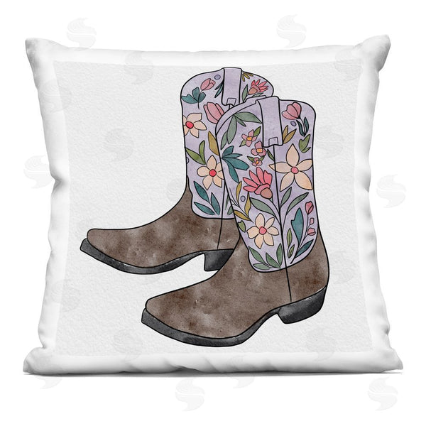 stupell industries Alisha Kiara Design | Wildflower Cowboy Boots Printed Throw Pillow