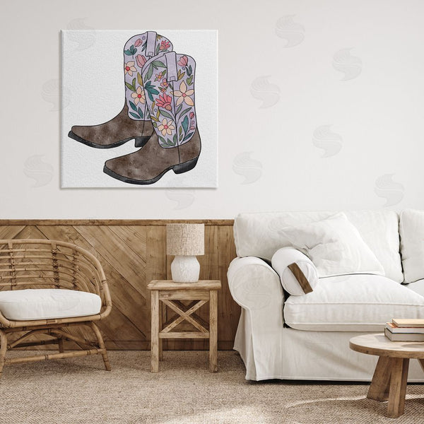 Stupell Industries Alisha Kiara Design | Wildflower Cowboy Boots Wall Art