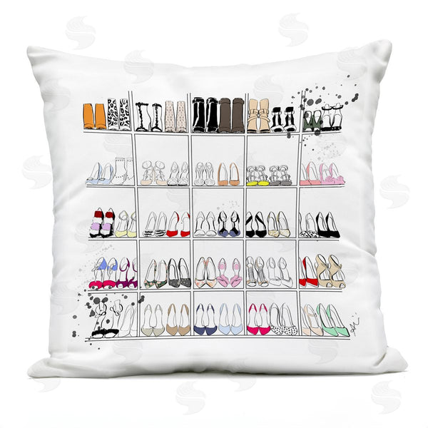 Stupell Industries Alison Petrie | Glam Fashion Stacked Shoes Printed Throw Pillow