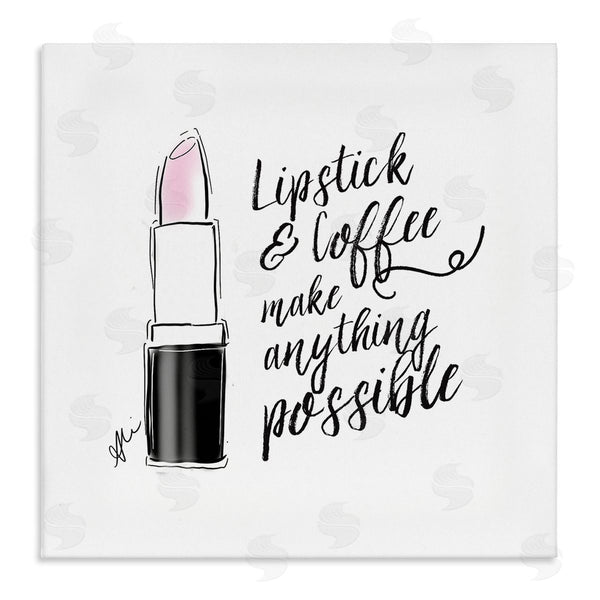 stupell industries Alison Petrie | Lipstick & Coffee Everything Possible Wall Art