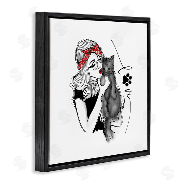 Stupell Industries Alison Petrie | Love Glam Cat Cuddle Wall Art