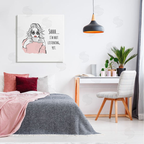 Stupell Industries Alison Petrie | Not Listening Yet Funny Coffee Wall Art