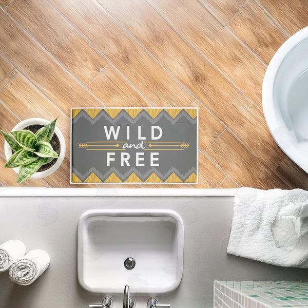 Stupell Industries Alison Tauber | Desert Boho Wild & Free Plush Bath Mat