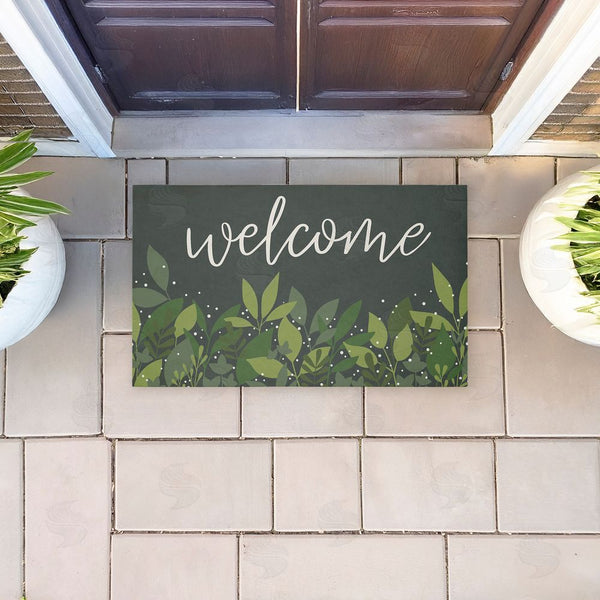 Stupell Industries Alison Tauber | Welcome Leafy Foliage Non-Woven Door Mat