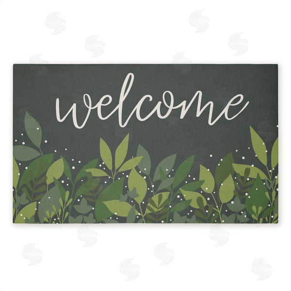stupell industries Alison Tauber | Welcome Leafy Foliage Non-Woven Door Mat