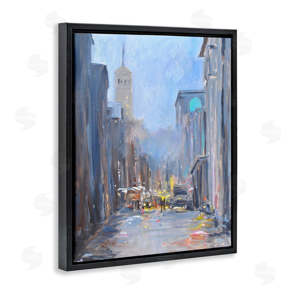Stupell Industries Allayn Stevens | Abstract Rainy City Reflections Tall Urban Buildings Wall Art