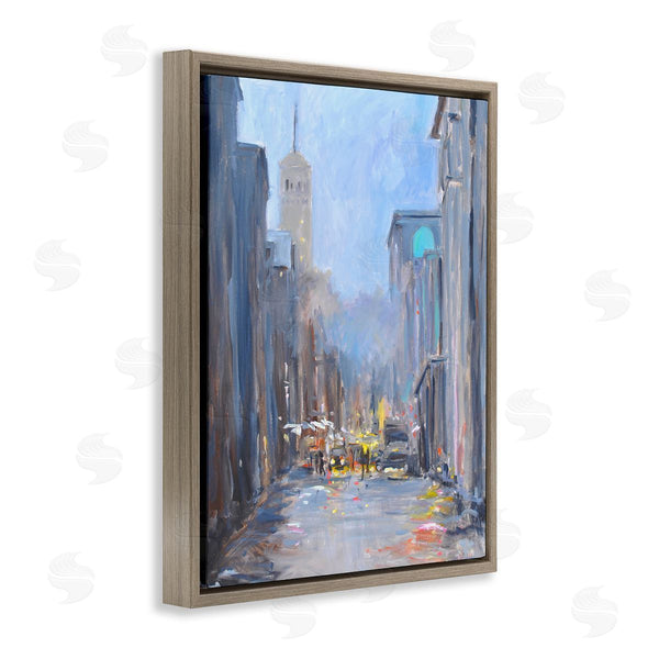 Stupell Industries Allayn Stevens | Abstract Rainy City Reflections Tall Urban Buildings Wall Art