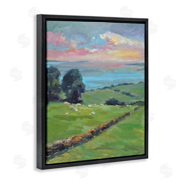 Stupell Industries Allayn Stevens | Country Rural Grasslands Striking Pink Sunset Sky Wall Art