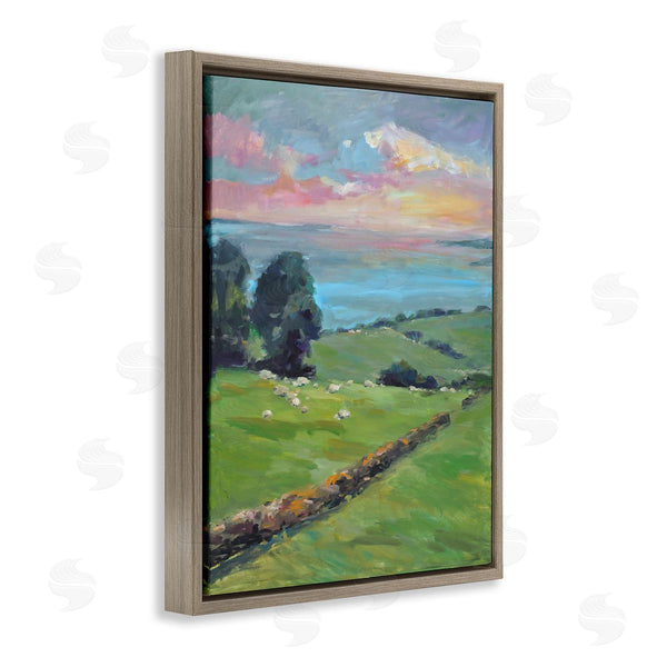 Stupell Industries Allayn Stevens | Country Rural Grasslands Striking Pink Sunset Sky Wall Art