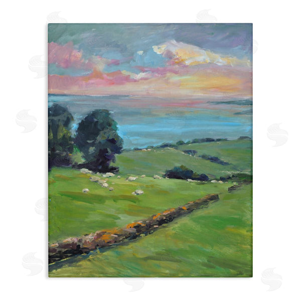 stupell industries Allayn Stevens | Country Rural Grasslands Striking Pink Sunset Sky Wall Art
