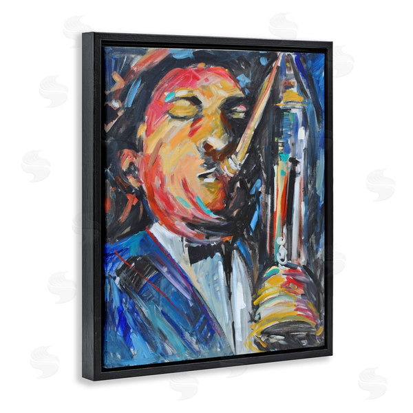 Stupell Industries Allayn Stevens | Expressive Jazz Saxophone Contemporary Musician Portrait Wall Art