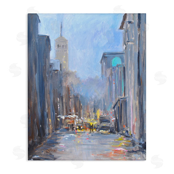 stupell industries Allayn Stevens | Rainy City Streets at Dusk Contemporary Urban Architecture Wall Art