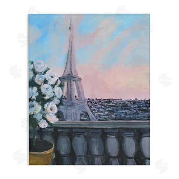 stupell industries Allayn Stevens | Spring Eiffel Tower Balcony Traditional European Architecture Wall Art