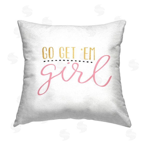 Stupell Industries Alli Rogosich | Go Get 'Em Girl Motivational Phrase Printed Throw Pillow