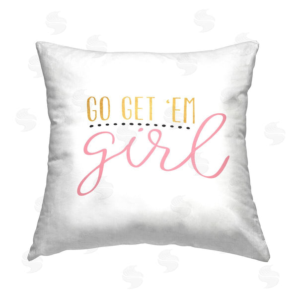 stupell industries Alli Rogosich | Go Get 'Em Girl Motivational Phrase Printed Throw Pillow