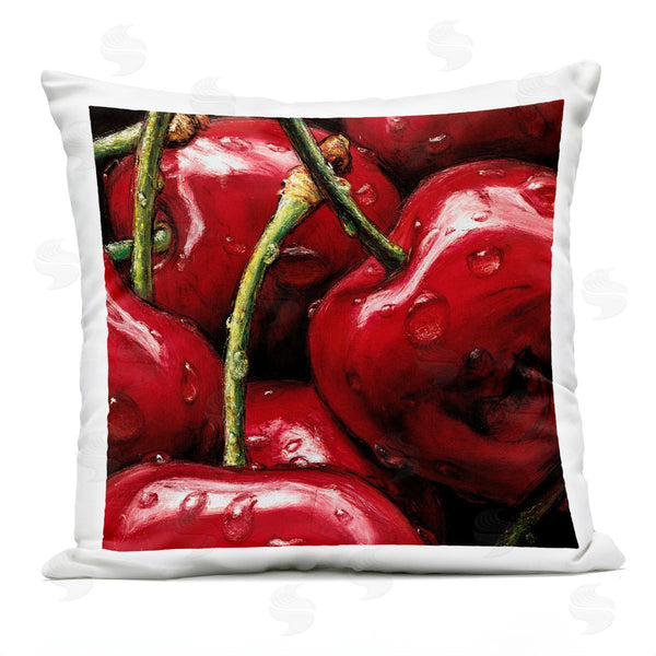 Stupell Industries Alma'Ch | Lustrous Cherries Water Droplets Printed Throw Pillow