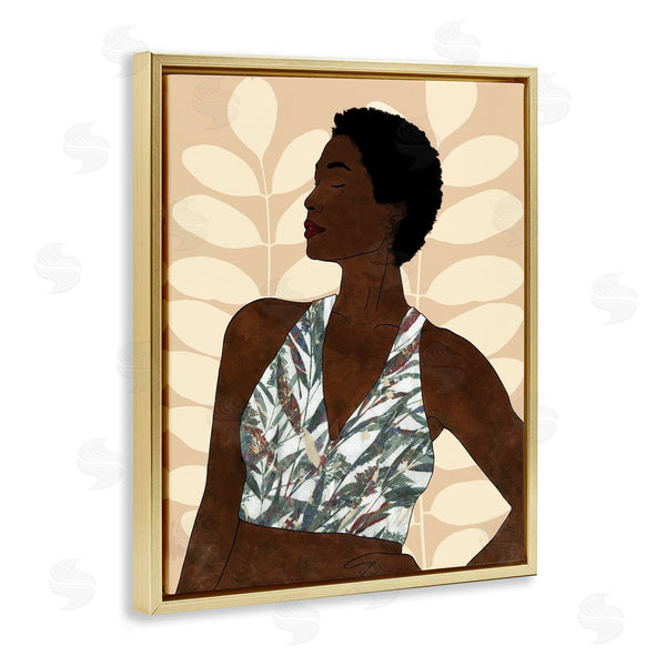 Stupell Industries Alonzo Saunders | Beautiful Female Portrait Intricate Forest Pattern