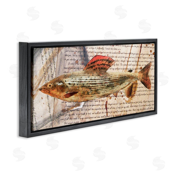 Stupell Industries Alonzo Saunders | Fish With Vintage Text Wall Art