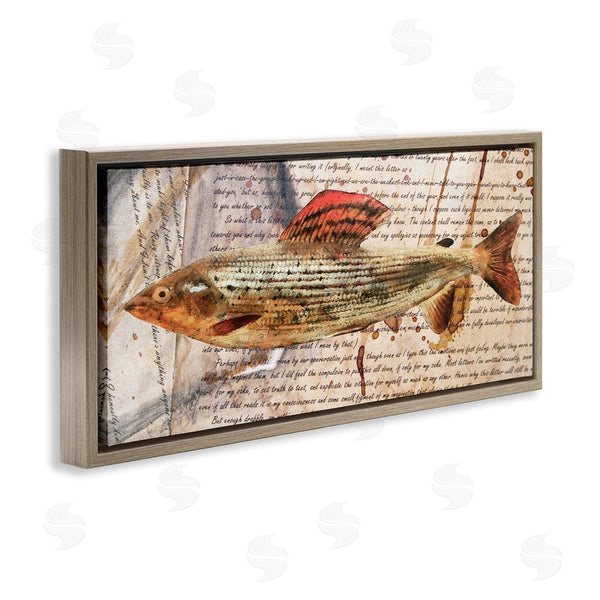 Stupell Industries Alonzo Saunders | Fish With Vintage Text Wall Art