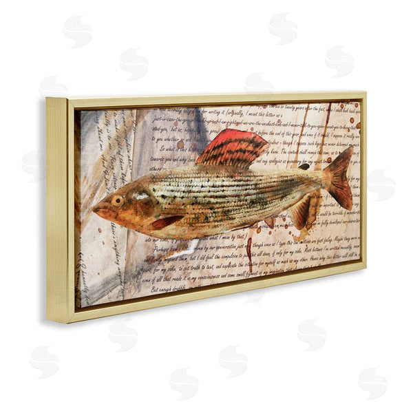Stupell Industries Alonzo Saunders | Fish With Vintage Text Wall Art