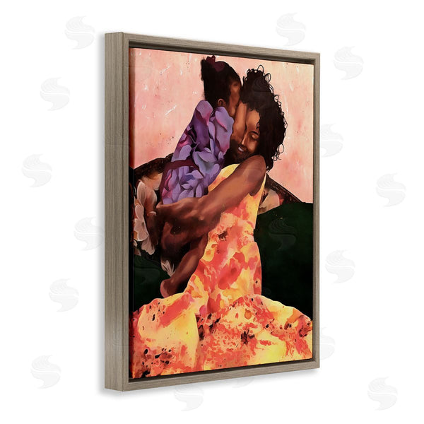 Stupell Industries Alonzo Saunders | Motherly Hug Loving Family Daughter Moment