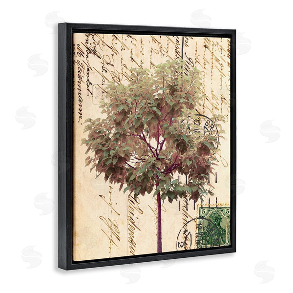 Stupell Industries Alonzo Saunders | Vintage Postal Script Note Red Root Tree