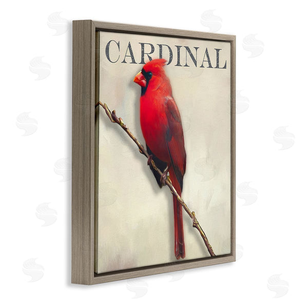 Stupell Industries Alpenglow Workshop | Bold Red Cardinal Bird Portrait Rustic Text Design Wall Art