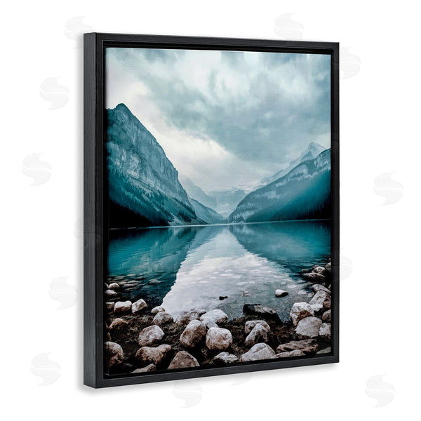 Stupell Industries Alpenglow Workshop | Breathtaking Rocky River Scenery Blue Mountain Peaks Wall Art