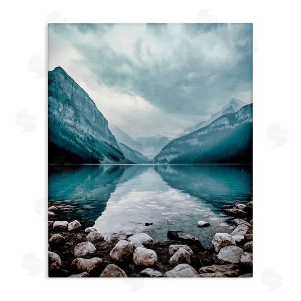 stupell industries Alpenglow Workshop | Breathtaking Rocky River Scenery Blue Mountain Peaks Wall Art