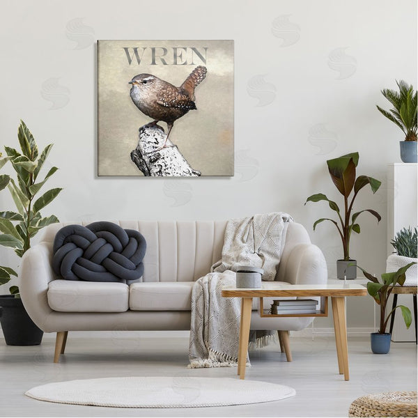 Stupell Industries Alpenglow Workshop | Wren Bird Standing Casual Nature Breed Typography Wall Art