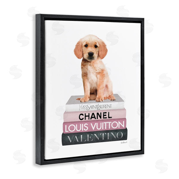 Stupell Industries Amanda Greenwood | Adorable Puppy On Pink Books