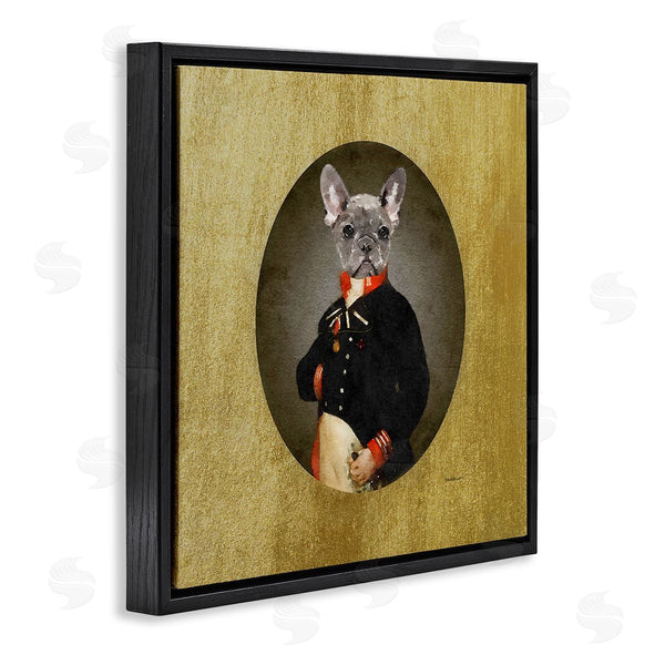 Stupell Industries Amanda Greenwood | Antique Style Dog Portrait Wearing Military Suit Wall Art