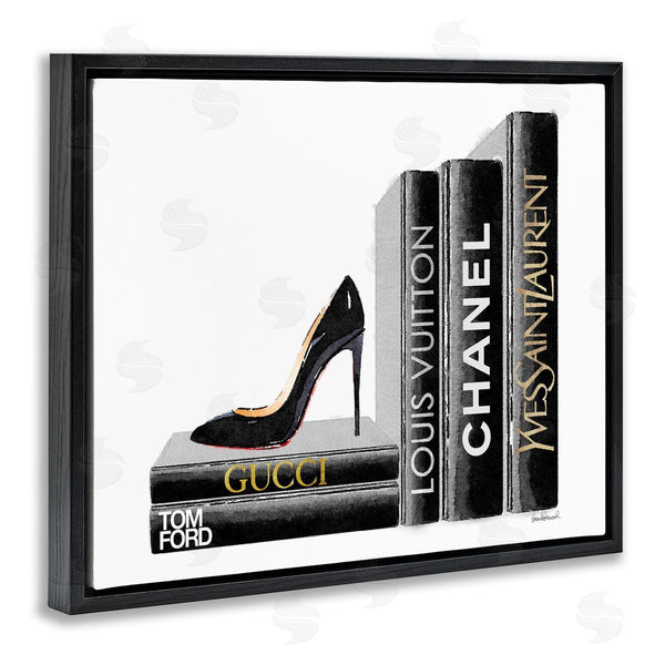 Stupell Industries Amanda Greenwood | Black Book Shelf With Stilettos