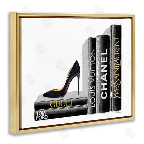 Stupell Industries Amanda Greenwood | Black Book Shelf With Stilettos
