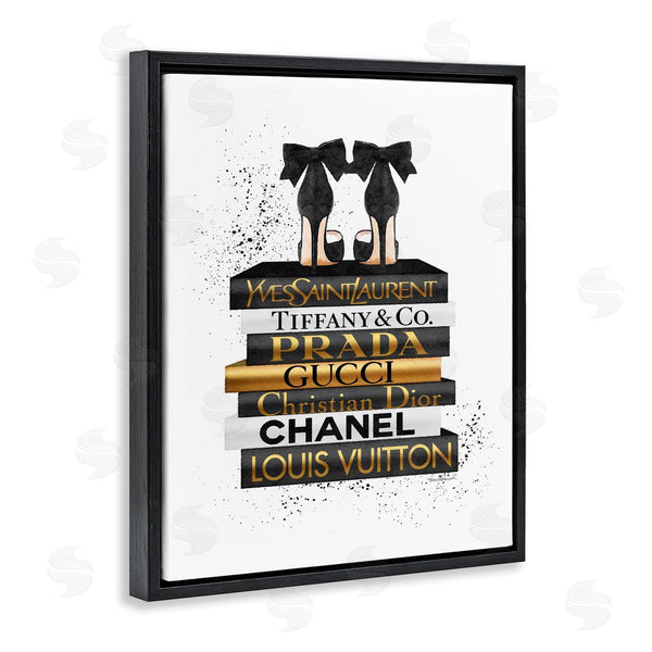 Stupell Industries Amanda Greenwood | Black Gold White Glam Bookstack