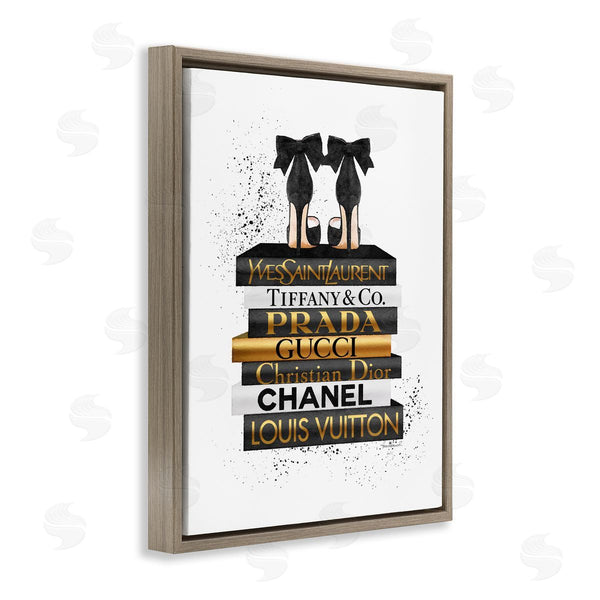 Stupell Industries Amanda Greenwood | Black Gold White Glam Bookstack