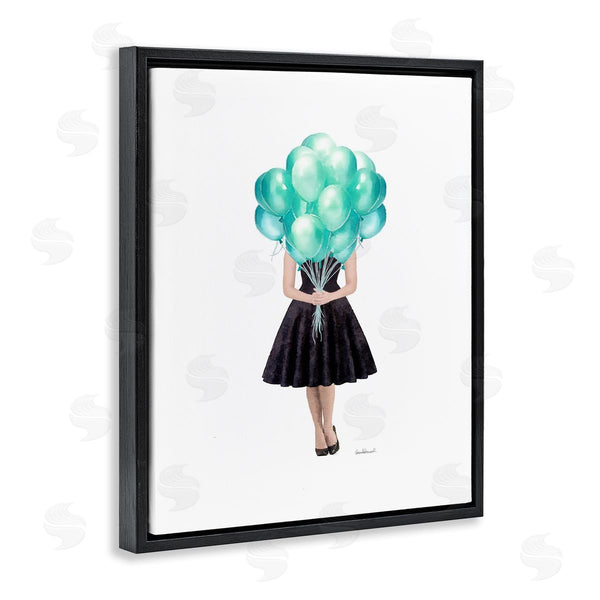 Stupell Industries Amanda Greenwood | Blue Balloon Black Dress Woman