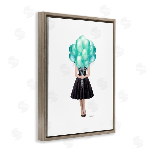 Stupell Industries Amanda Greenwood | Blue Balloon Black Dress Woman